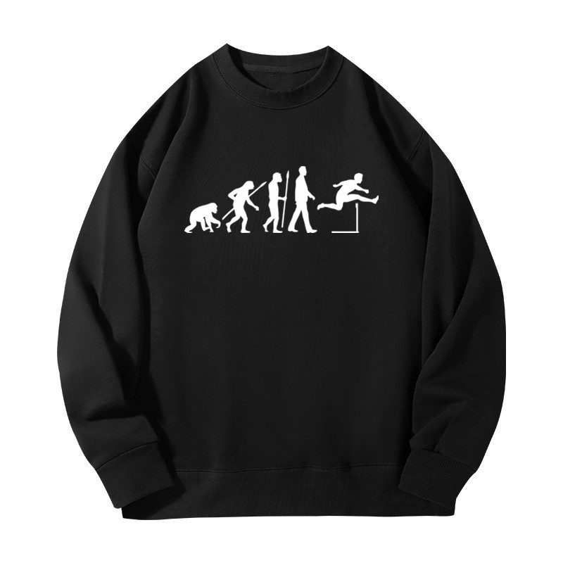 Women Fashion Evolution - Evolution Of Hurdles Printed Sweatshirts Round