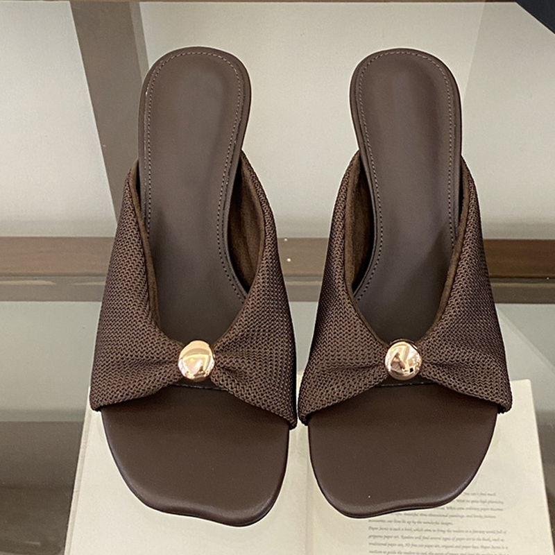 Women'S Fashion Designer Clothes - Liyke Summer Slippers Women Fashion Metal