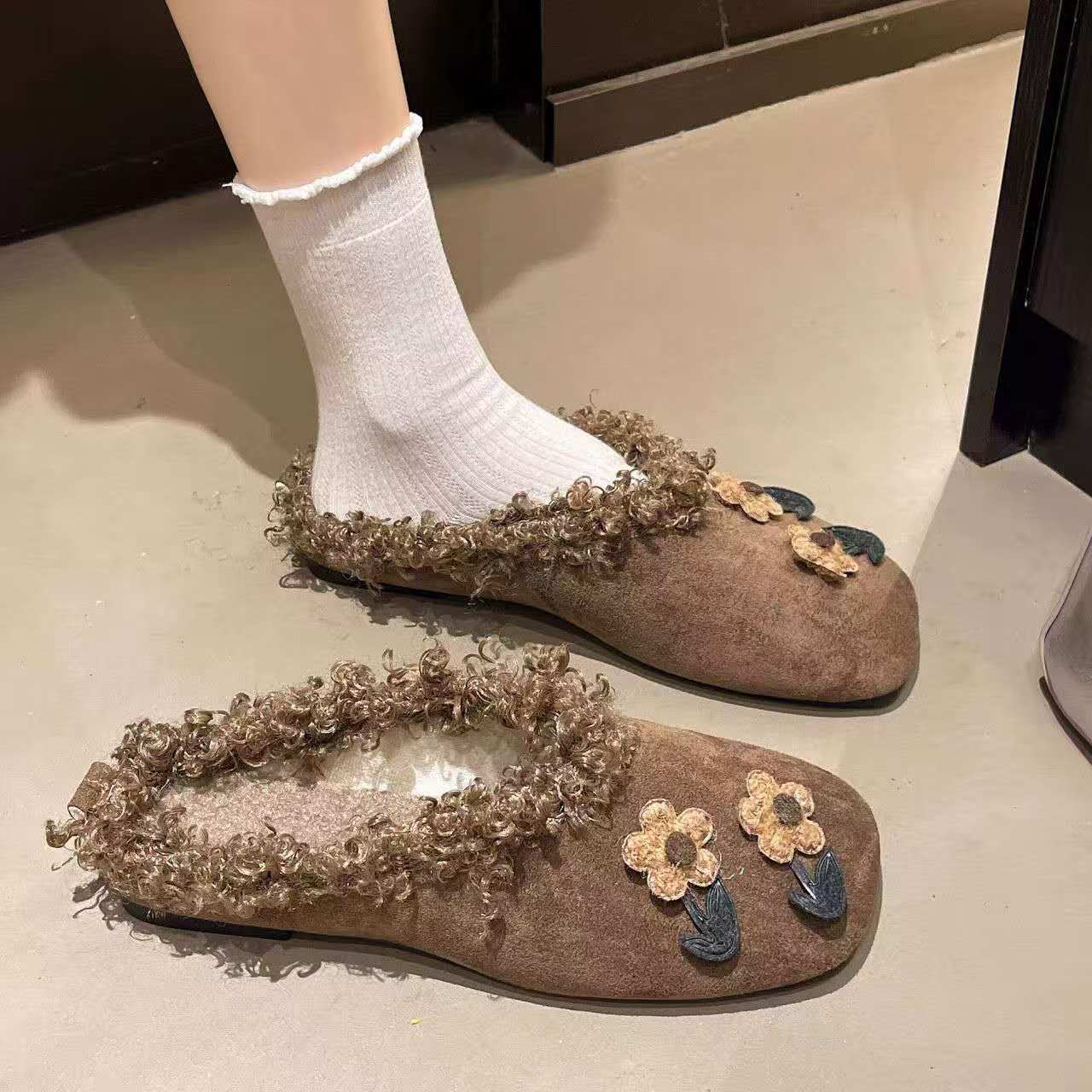 Women'S Fashion Winter 2026 - 2026 Fall winter flat plush slippers