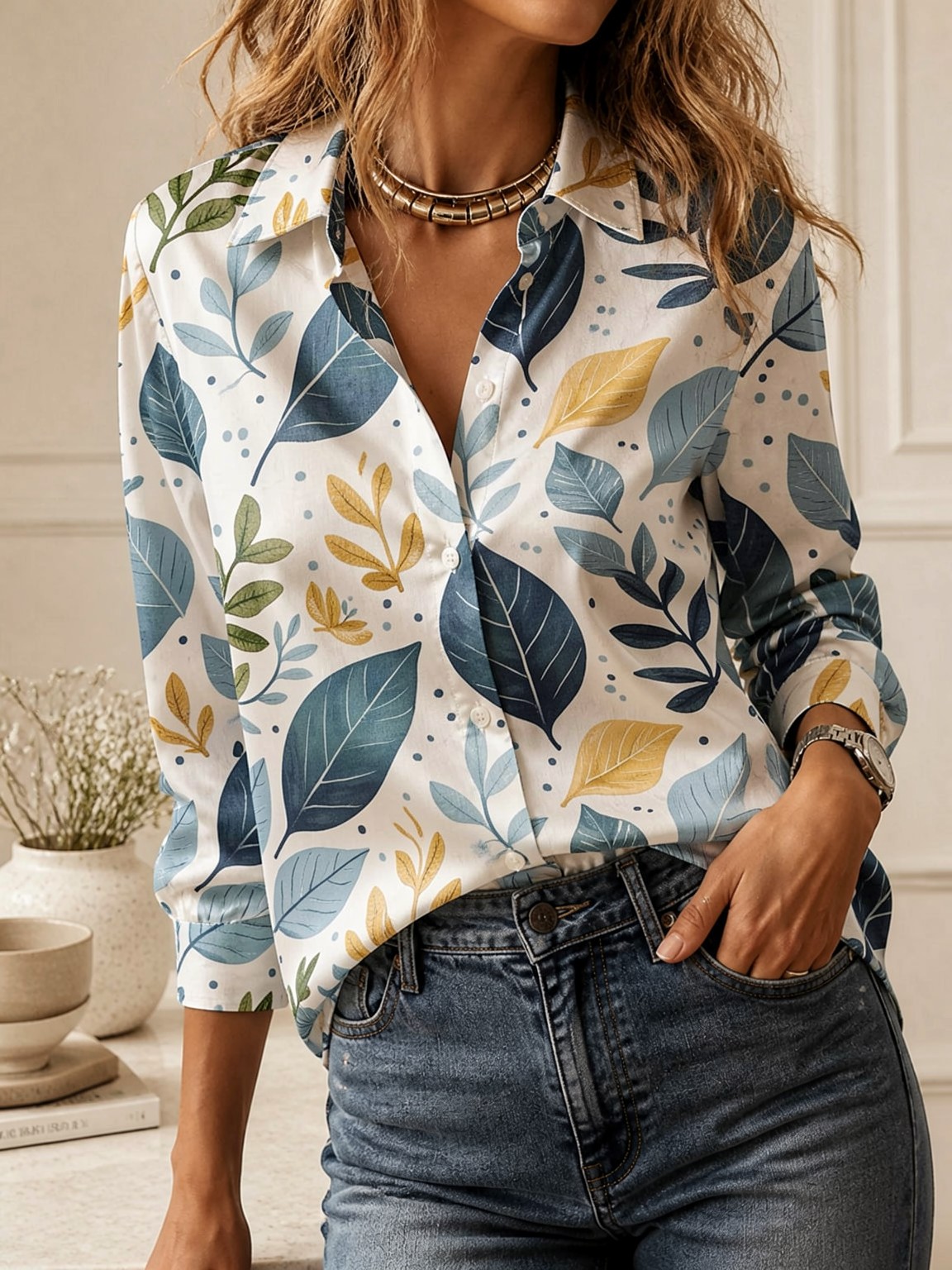 2026Stylish Loose Collared Shi - огляд і ціна Women Top Fashion
