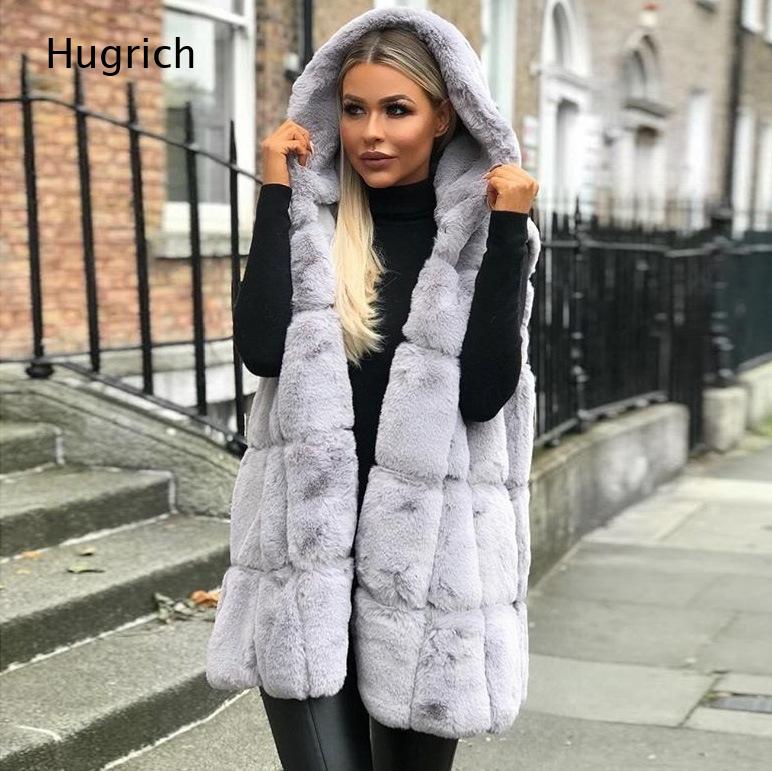 Women Brown Faux Fur Hooded Ve - огляд і ціна Women'S Fashion Gilet