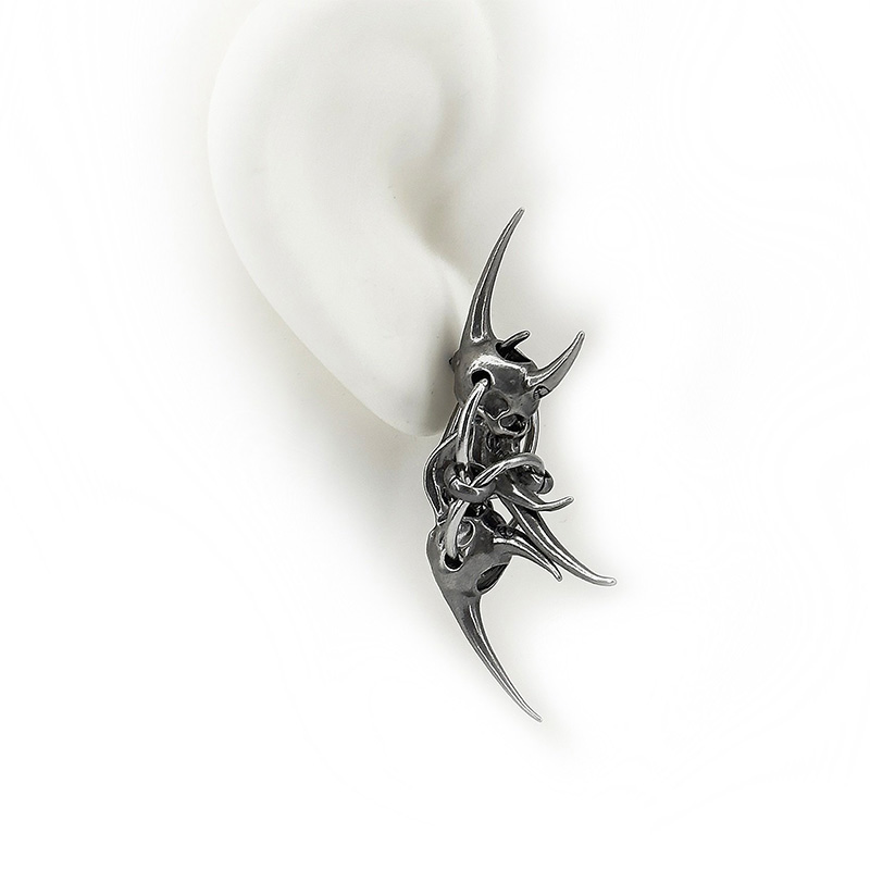 Edgy Demon Horn Skull Earrings - огляд і ціна Women'S Fashion Edgy