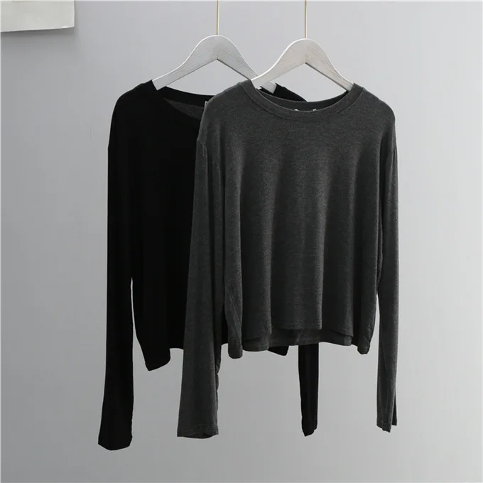 O Neck Cotton Blend Long Sleev - огляд і ціна Women Top Fashion
