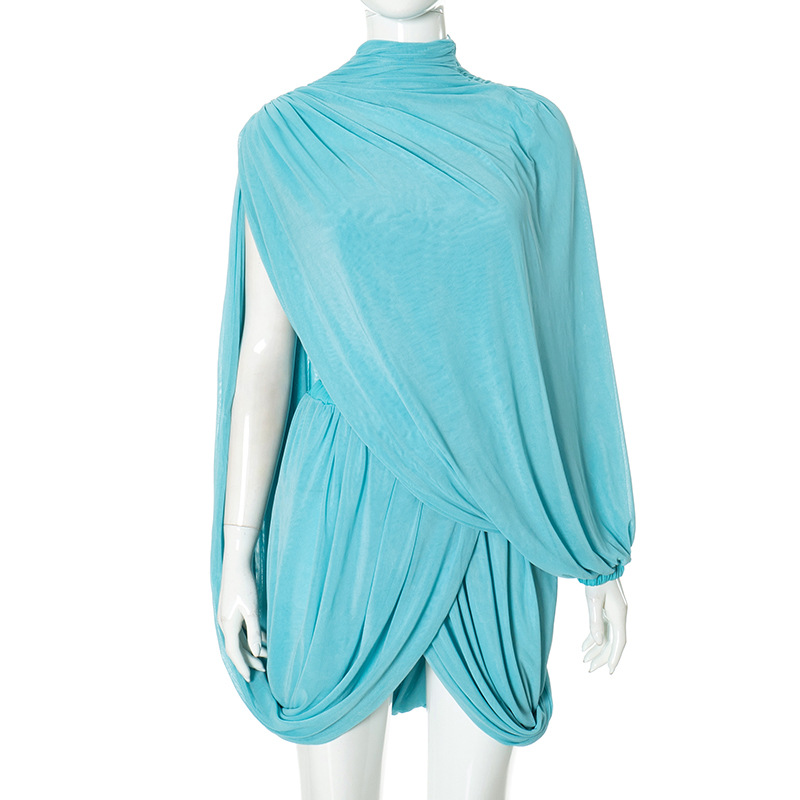 2025 Autumn Women Elegant Blue - огляд і ціна Ruched Dress Mini