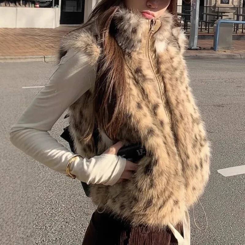 Women's Leopard Print Faux Fur - огляд і ціна Women'S Fashion Gilet