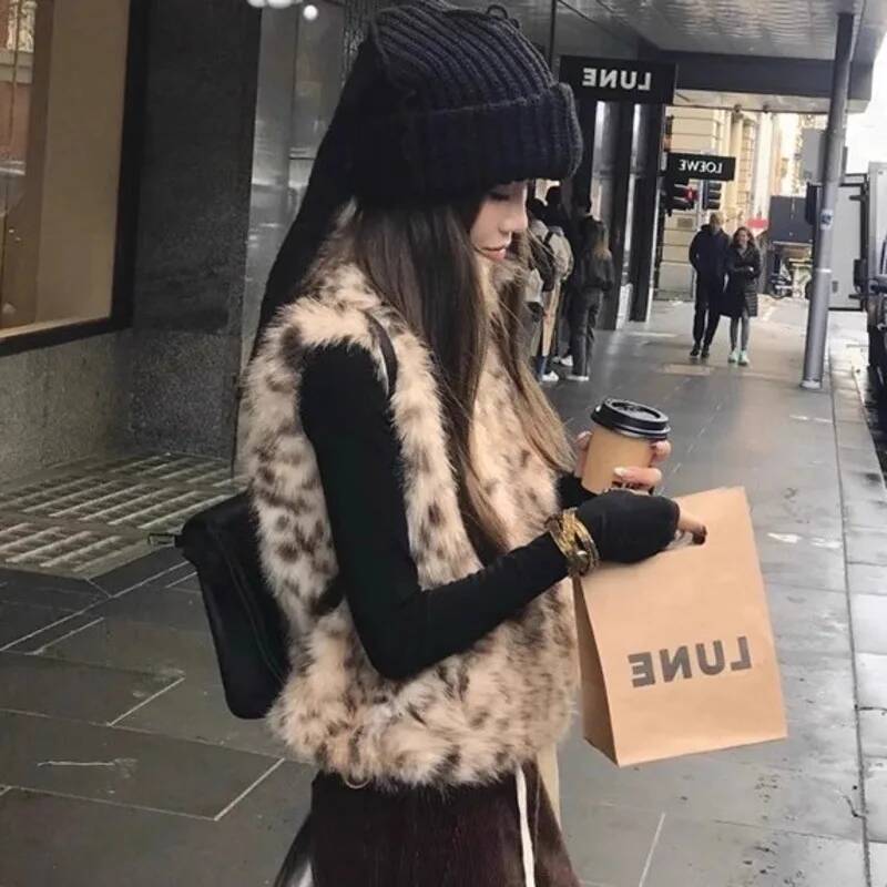 Women's Leopard Print Faux Fur - огляд і ціна Women'S Fashion Gilet
