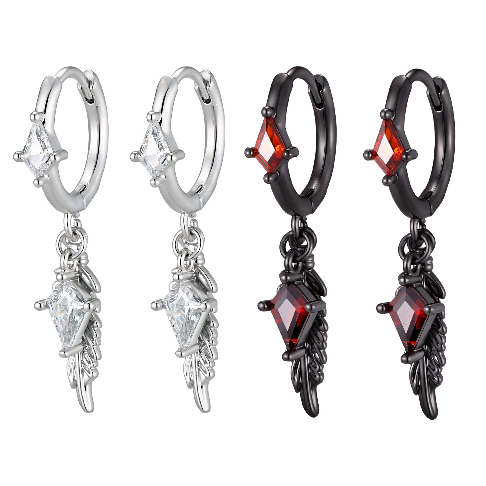 Wing Rhombus CZ Dangle Huggie  - огляд і ціна Women'S Fashion Edgy