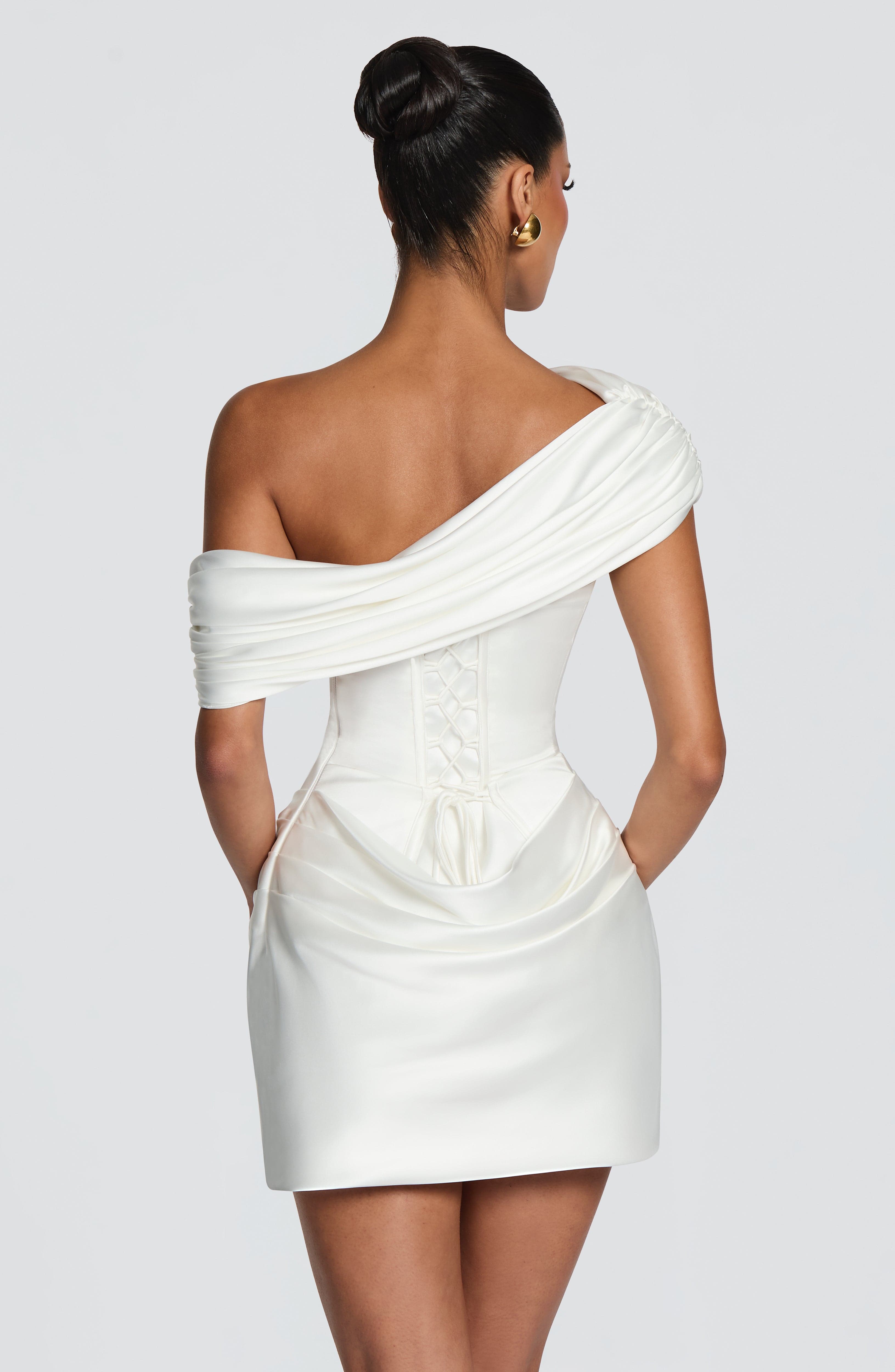 2 Styles White Satin Mini Dres - огляд і ціна Ruched Dress Mini