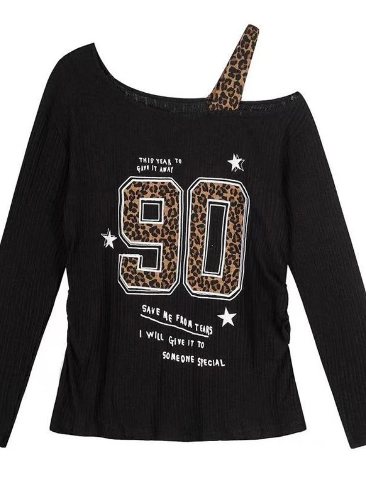 Y2K Patchwork Leopard Print T- - огляд і ціна Women Top Fashion