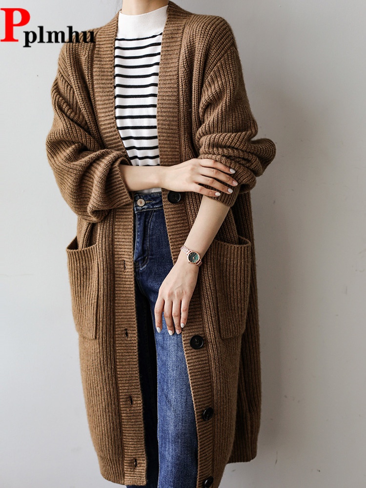 Baggy Long Knitted Cardigan Si - огляд і ціна Women'S Fashion Gilet