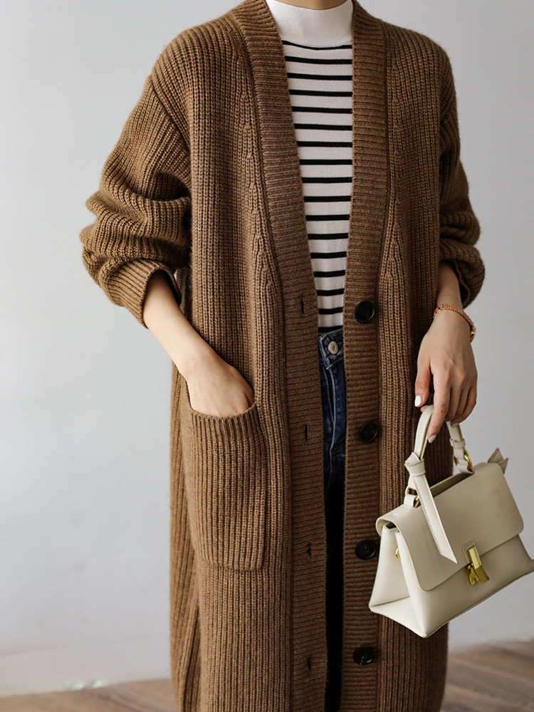 Baggy Long Knitted Cardigan Si - огляд і ціна Women'S Fashion Gilet
