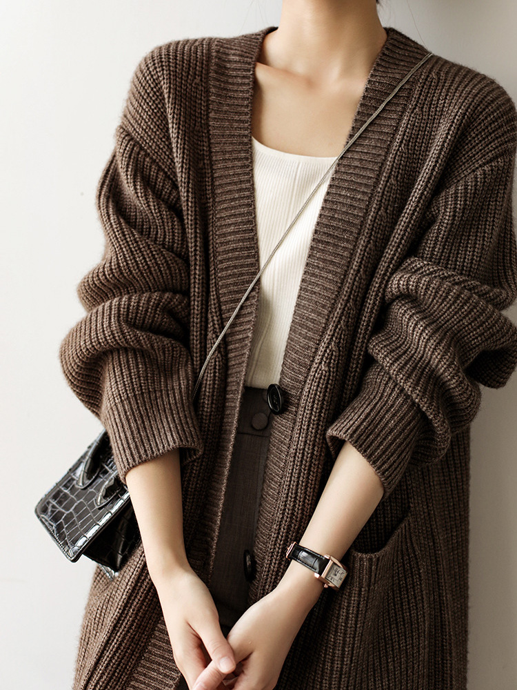 Baggy Long Knitted Cardigan Si - огляд і ціна Women'S Fashion Gilet