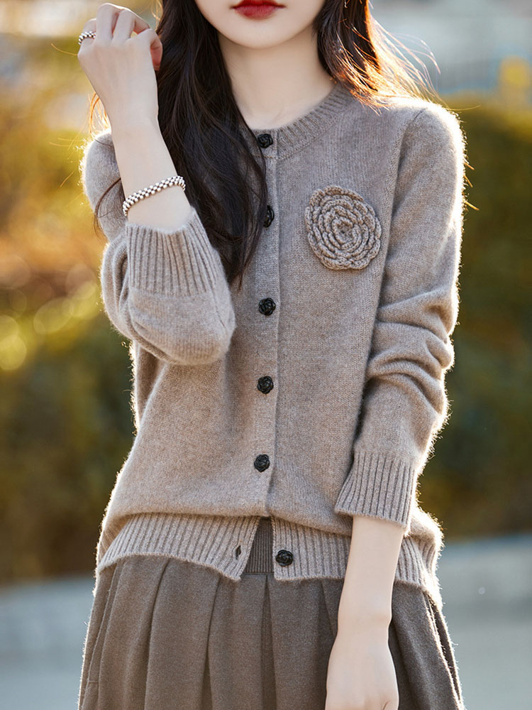 Flower Knitted Cardigan Long S - огляд і ціна Women'S Fashion Gilet