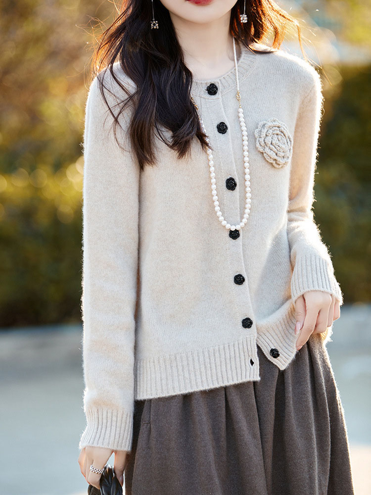 Flower Knitted Cardigan Long S - огляд і ціна Women'S Fashion Gilet