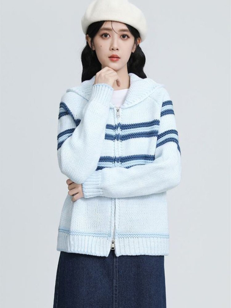 Turn-Down Collar Striped Knitt - огляд і ціна Women'S Fashion Gilet