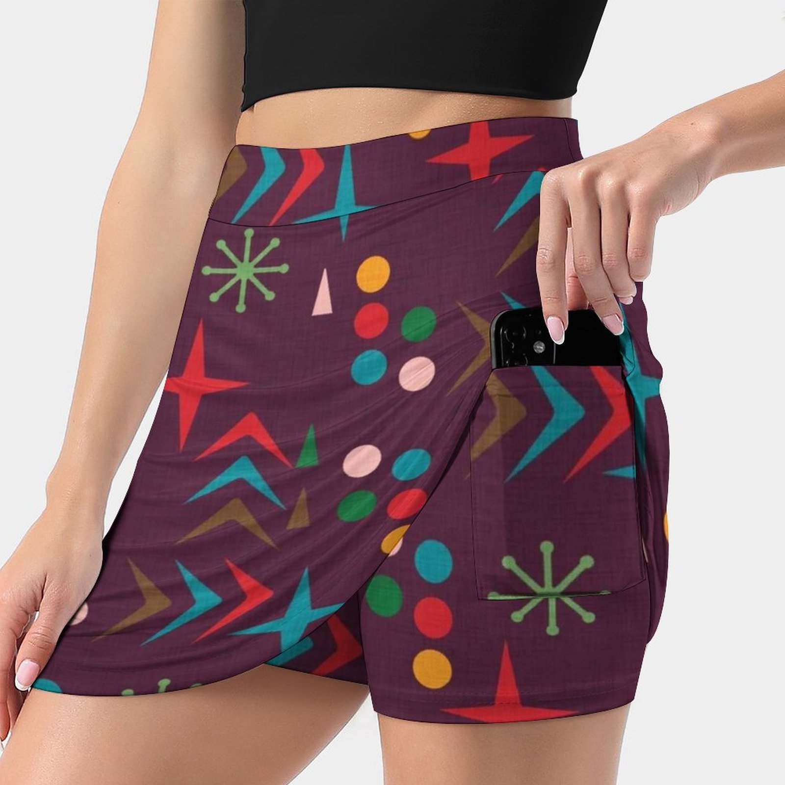 Atomic Pattern Purple Mid Cent - огляд і ціна Women'S Fashion Of The 60S