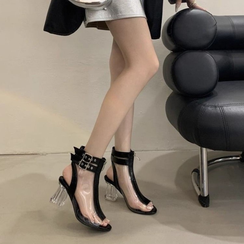 Crystal Heel Zip Sandals Summe - огляд і ціна Fashion Women Belt