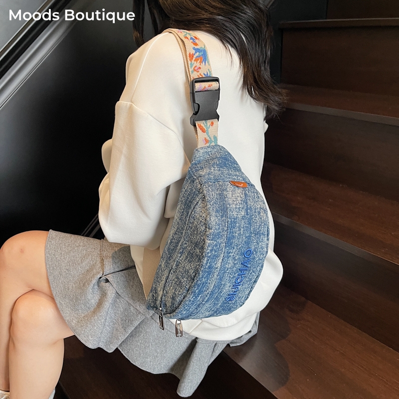 Denim Blue Chest Bags For Wome - огляд і ціна Women'S Fashion Boutique